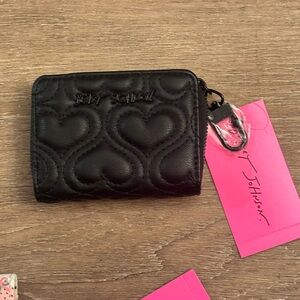 Betsey Johnson Quilted Black Heart Wallet